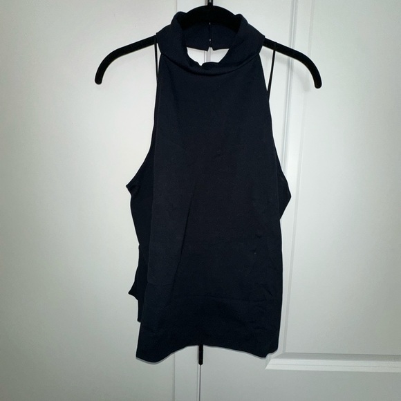 🖤 Anthropologie Mock Neck Open-Back Tank Top | NWT | Size XL - Picture 5 of 5
